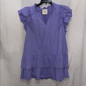 Fantastic Fawn Lavender Ruffled Mini Dress! Cute!